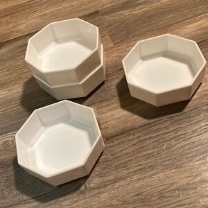 Vintage Arcopal France Milk Glass Octagonal Bowl Set